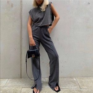 Nastygal Matching Two-Piece Crop and Joggers Set
